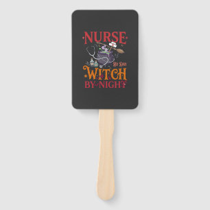 Nurse Day Witch Night Halloween Cauldron Stethosco Hand Fan