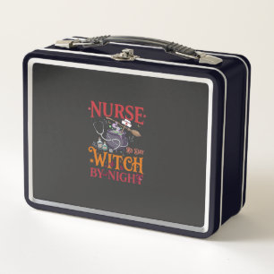 Nurse Day Witch Night Halloween Cauldron Stethosco Metal Lunch Box