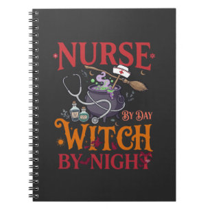 Nurse Day Witch Night Halloween Cauldron Stethosco Notebook