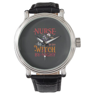 Nurse Day Witch Night Halloween Cauldron Stethosco Watch