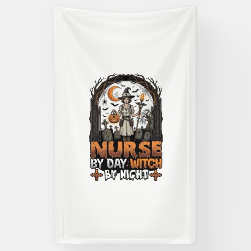 Nurse Day Witch Night Halloween Cemetery Pumpkin_1 Banner