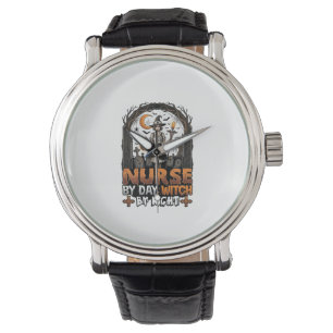 Nurse Day Witch Night Halloween Cemetery Pumpkin_1 Watch