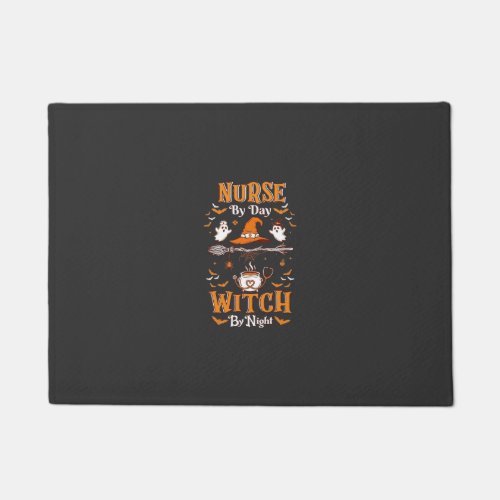 Nurse Day Witch Night Halloween Hat Ghosts Doormat