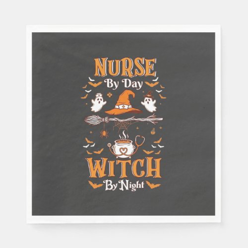 Nurse Day Witch Night Halloween Hat Ghosts Napkins
