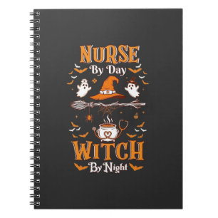 Nurse Day Witch Night Halloween Hat Ghosts Notebook