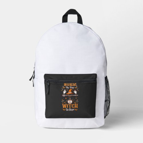 Nurse Day Witch Night Halloween Hat Ghosts Printed Backpack