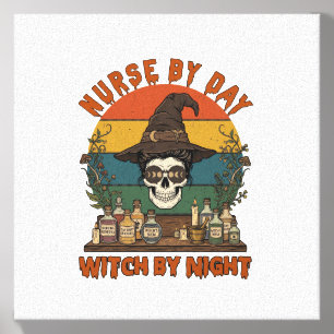 Nurse Day Witch Night Halloween Skull Potions_1 Canvas Photo Tile