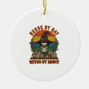 Nurse Day Witch Night Halloween Skull Potions_1 Ceramic Ornament