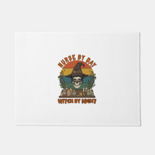 Nurse Day Witch Night Halloween Skull Potions_1 Doormat