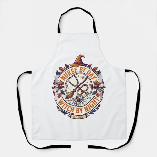 Nurse Day Witch Night Halloween Stethoscope Broom_ Apron