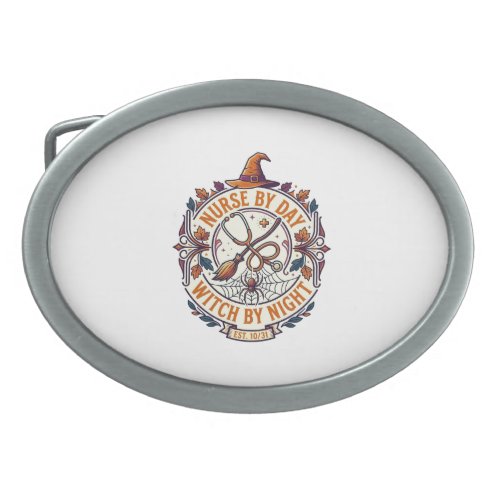 Nurse Day Witch Night Halloween Stethoscope Broom_ Belt Buckle