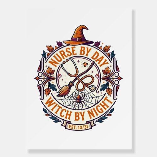 Nurse Day Witch Night Halloween Stethoscope Broom_ Foam Board