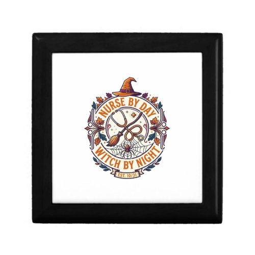 Nurse Day Witch Night Halloween Stethoscope Broom_ Gift Box