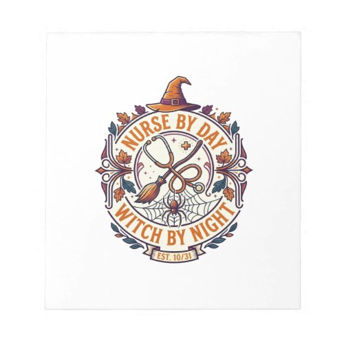 Nurse Day Witch Night Halloween Stethoscope Broom_ Notepad