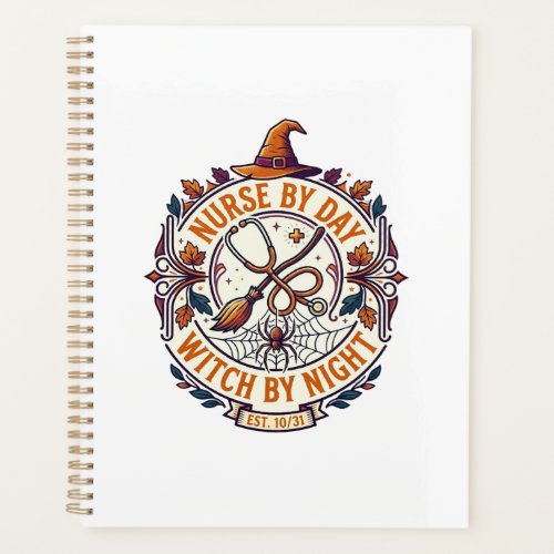 Nurse Day Witch Night Halloween Stethoscope Broom_ Planner