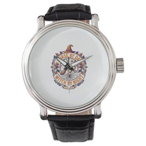 Nurse Day Witch Night Halloween Stethoscope Broom_ Watch