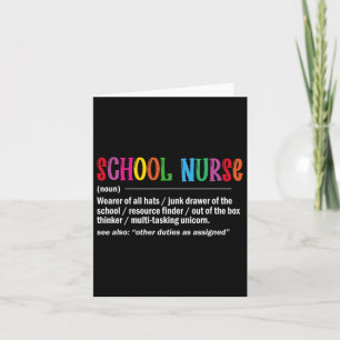Nurse Definition Back To School Fun Card