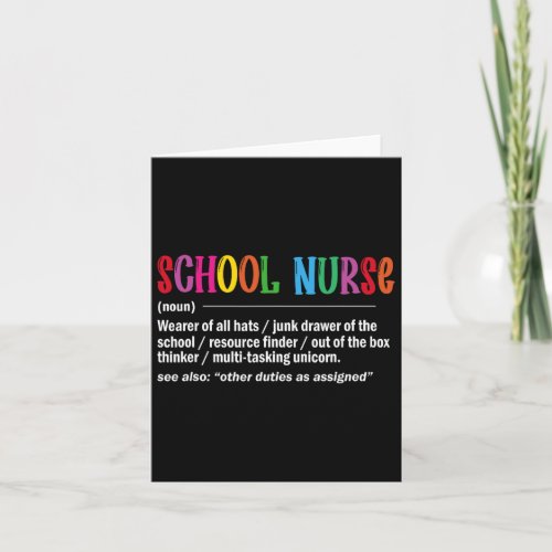 Nurse Definition Back To School Fun  Card