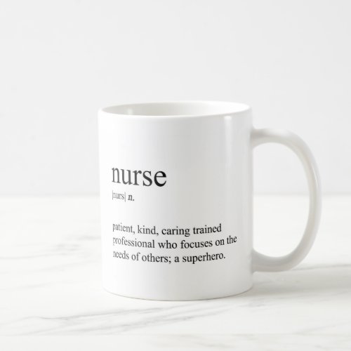 Nurse definition dictionary coffee mug