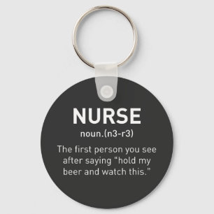 Nurse Definition Funny Registered Nurse Gifts Keychain