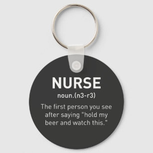 nurse keychain and straw toppers Metal Beaded Keychain