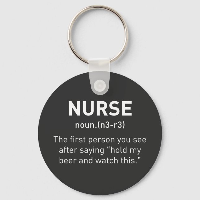 Nurse Definition Funny | Registered Nurse Gifts Keychain (Front)