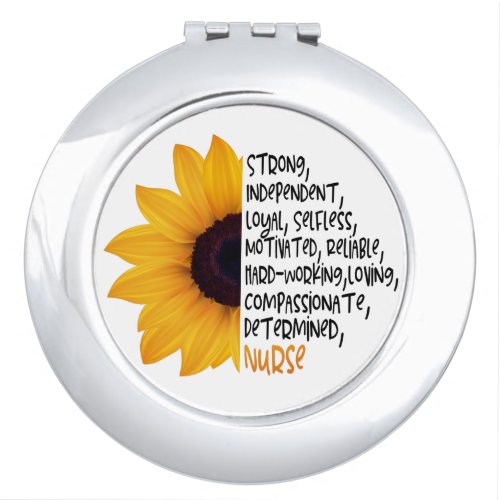 Nurse Definition Yellow Sunflower Essential Worker Compact Mirror
