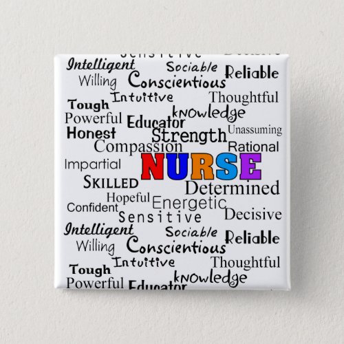 Nurse Describing Words Gifts Pinback Button