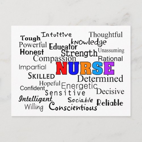 Nurse Describing Words Gifts Postcard