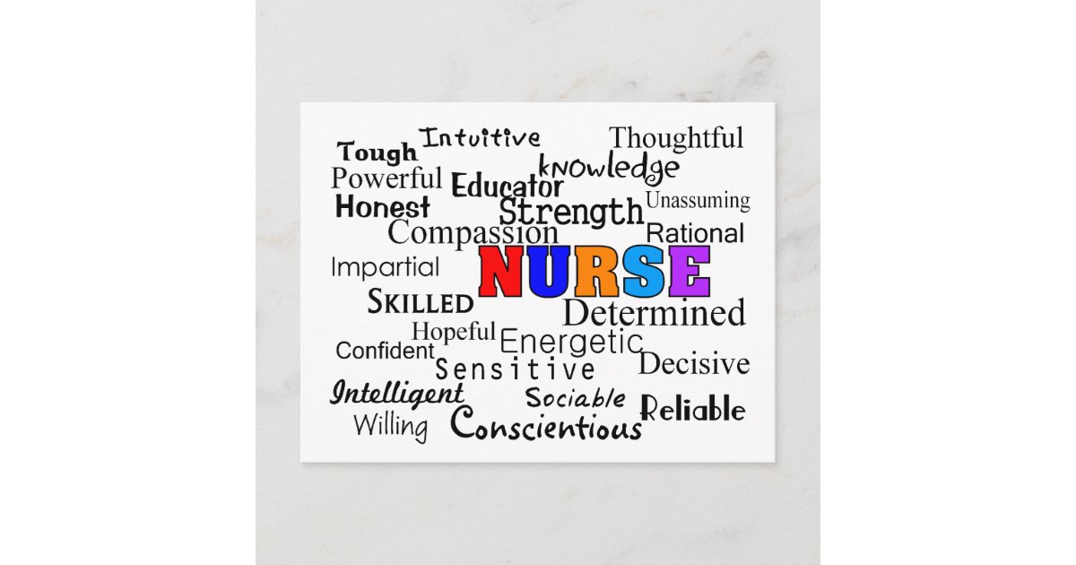 Nurse Describing Words Gifts Postcard Zazzle