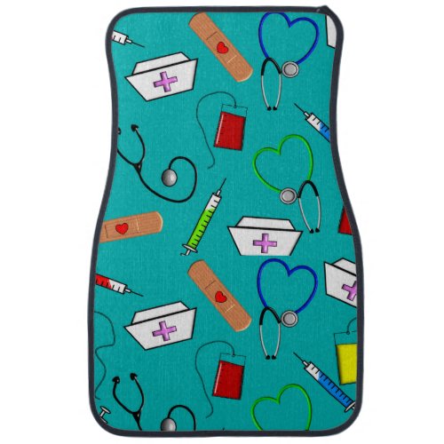 Nurse Design Car Mats Blue