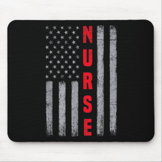 Nurse Distressed American Flag Design Nursing Mouse Pad