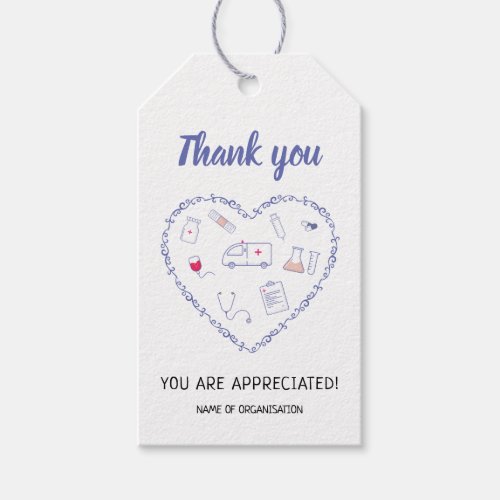 Nurse doctor Appreciation thank you essential work Gift Tags