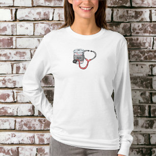 Nurse Doctor Custom Heartbeat Coffee Stethoscope  T-Shirt