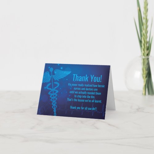 Nurse Doctor Health Care Covid Thank You Card