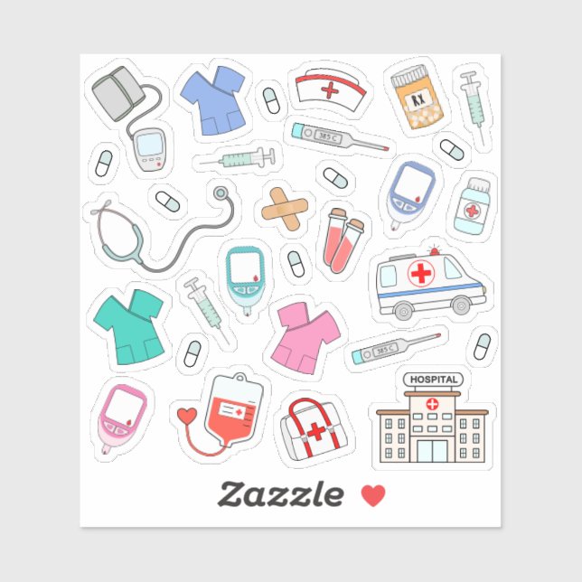 Nurse Doctor Health Hospital Worker Bujo Planner Sticker (Sheet)