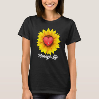 Nurse Doctor Health Manager Life Sunflower Heart S T-Shirt