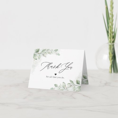 Nurse Doctor Healthcare Hero Greenery Eucalyptus Thank You Card