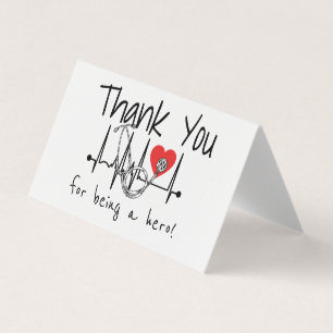 Nurse Doctor Heart Stethoscope Nursing Thank You Business Card