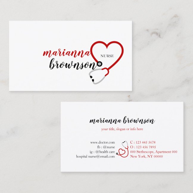 Nurse Doctor Hospital Business Card