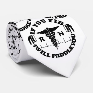 Nurse Doctor Humor PADDLE YOU Defib Neck Tie