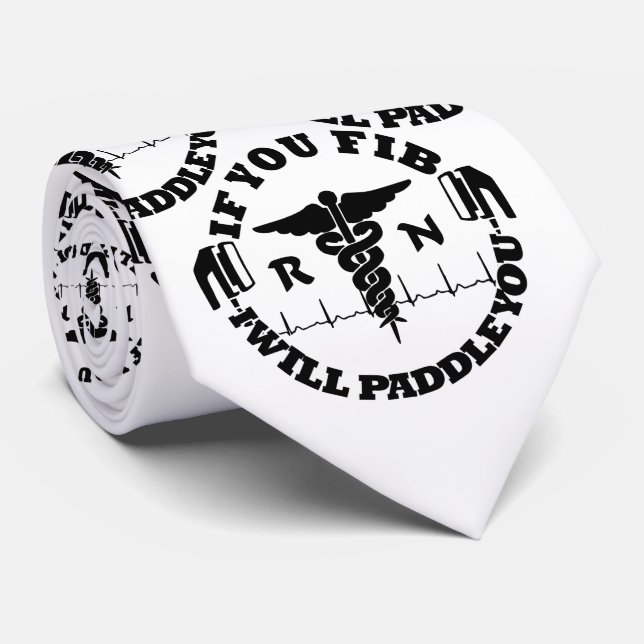 Nurse Doctor Humor PADDLE YOU Defib Neck Tie (Rolled)