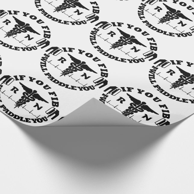Nurse Doctor Humor PADDLE YOU Defib Wrapping Paper (Corner)