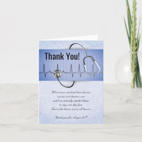 Nurse Doctor Medical Care Covid Thank You Card