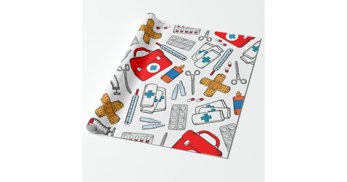 Medical Wrapping Paper Nurse, Doctor, Medical, Healthcare Themed Wrapping Paper | Zazzle