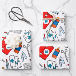 Nurse, Doctor, Medical, Healthcare Themed  Wrapping Paper Sheets