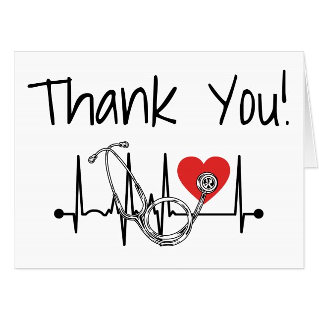 Nurse Doctor Medical Heart Stethoscope Nursing Card (Front Horizontal)