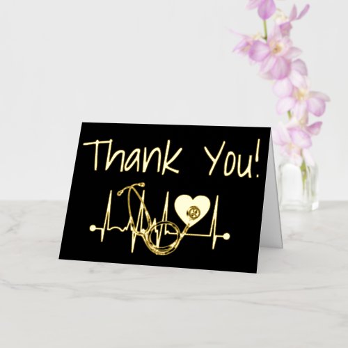 Nurse Doctor Medical Heart Stethoscope Nursing Foil Greeting Card
