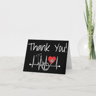 Nurse Doctor Medical Heart Stethoscope Nursing Letterpress Thank You Card