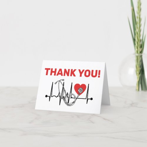 Nurse Doctor Medical Heart Stethoscope Nursing Thank You Card